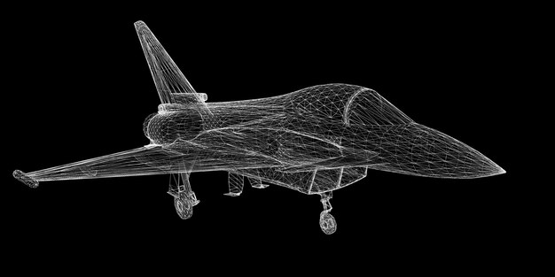 Model samolotu myśliwskiego, budowa ciała, model drutu