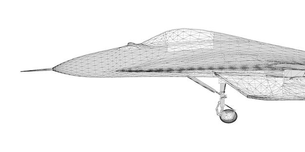 Model samolotu myśliwskiego, budowa ciała, model drutu