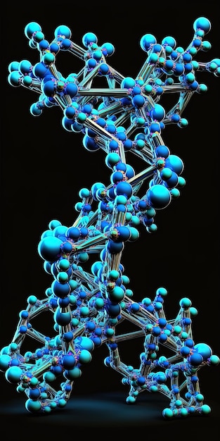 Model struktury niebieskiej cząsteczki DNA