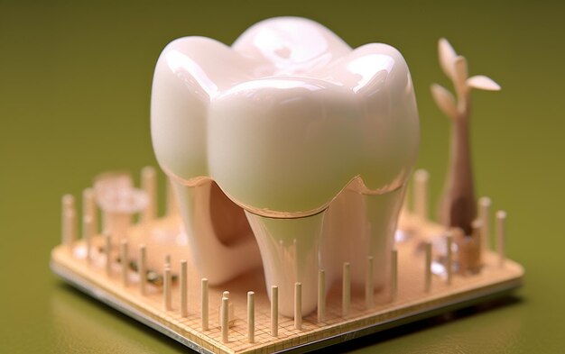 Model zębów z pastą do zębów
