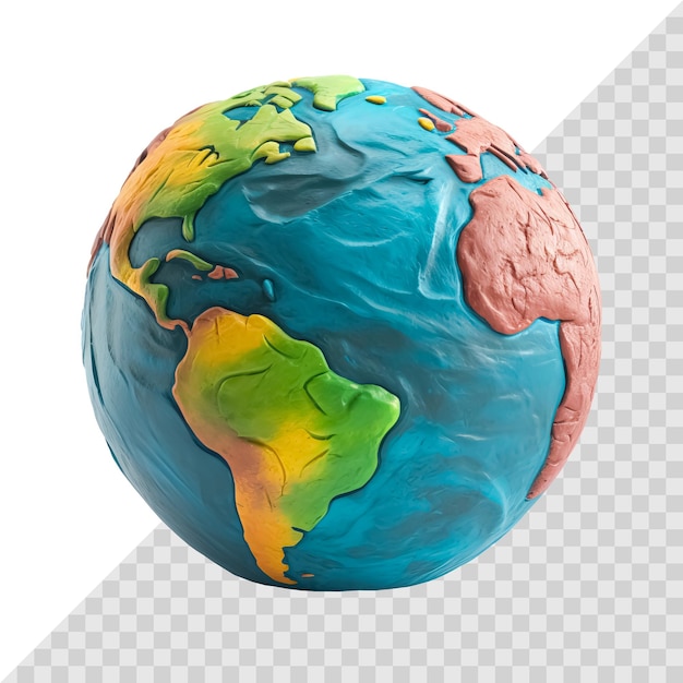 Model Ziemi w 3D izolowany na białym kulie zabawkowym Koncepcja środowiska Ziemi Generatywna sztuczna inteligencja