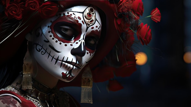 Modelka damska La Catrina z bliska FHD