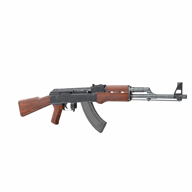 Zdjęcie modelowanie 3d karabinu ak 47