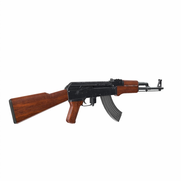 Zdjęcie modelowanie 3d karabinu ak 47