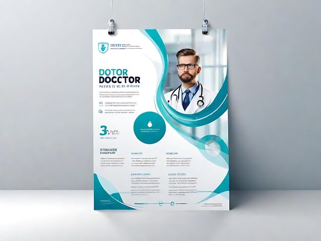 Modern Doctor Flyer Template Premium Abstract Design dla profesjonalnej promocji opieki zdrowotnej