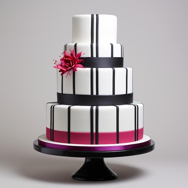 Modern Opulence Elegancki i szykowny wielopoziomowy tort weselny
