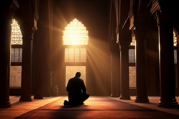 Modlitwy szeptem w zmierzchu Ramadanu