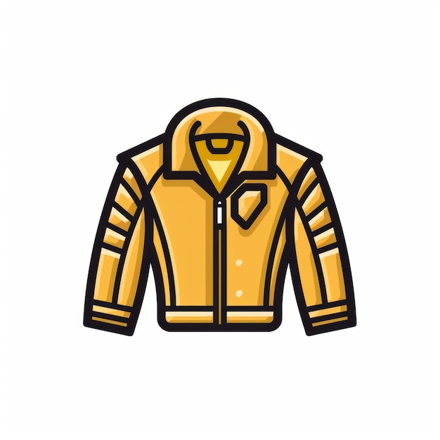 Modna ikona Wektorowy styl Żółta kurtka Motocykl kurtka