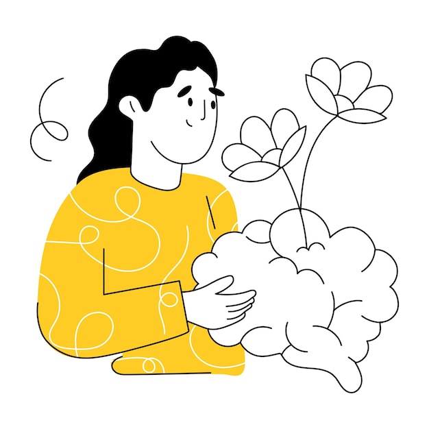 Modna ręcznie rysowana ilustracja spokoju psychicznego