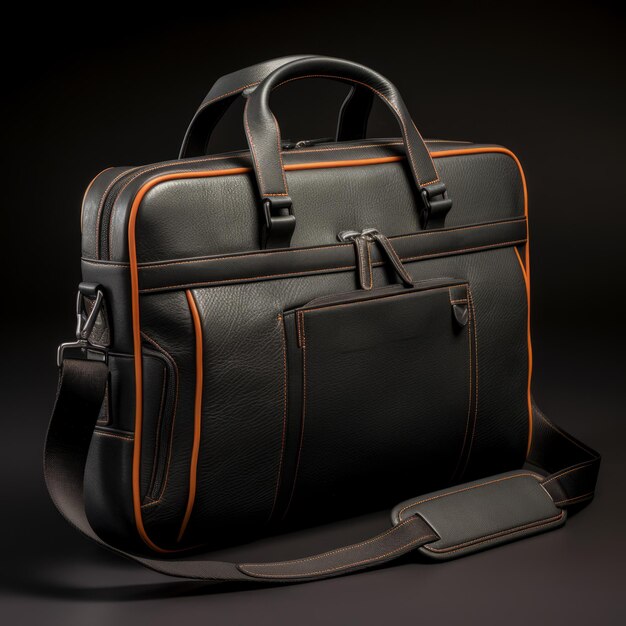 Modne akcesoria do torby na laptopa Fotorealistyczna ilustracja kwadratowa Modny bagaż Wygenerowana przez AI modna ilustracja ze stylowym, wszechstronnym akcesorium do torby na laptopa