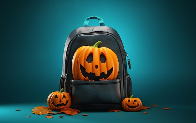 modny plecak szkolny w koncepcji halloween