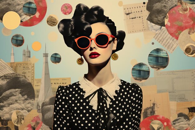 Modny vintage collage