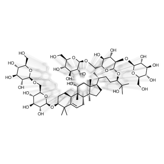 Mogrozyd Strukturalny Wzór Chemiczny Na Białym Tle (słodzik Z Owoców Mnicha)