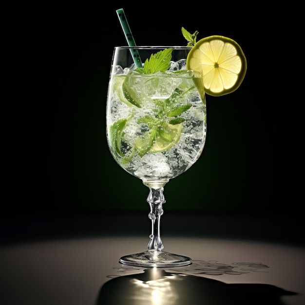 Mojito Shot On Dark Shady Background Daz3d Style 3d Render