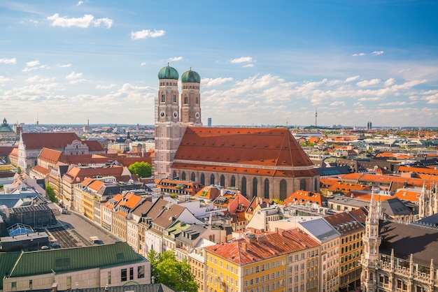 Monachium historyczne centrum panoramiczny widok z lotu ptaka w Niemczech