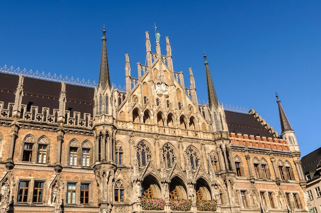 Monachium Niemcy Neue Rathaus Nowy Ratusz Na Marienplatz W Historycznym Centrum Miasta