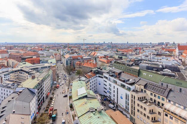 Monachium Stare Miasto Niemcy Z Kościoła świętego Piotra. Monachium, Niemcy