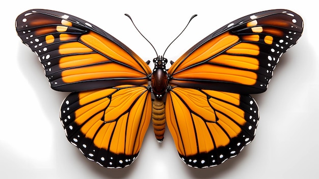 Monarch Butterfly Danaus plexippus Białe tło