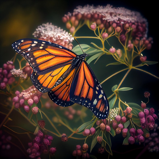 Monarch Butterfly Zapylanie kwiatów