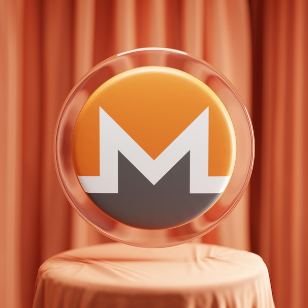 Monero (XMR) krypto ilustracja 3d