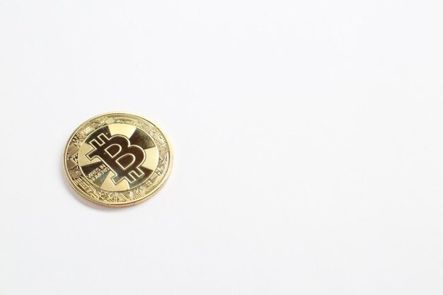 Moneta Bitcoin zbliżenie widok bitcoina