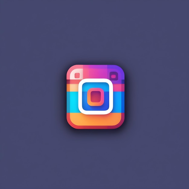 Zdjęcie moneta z logo instagrama w pixel art 3d