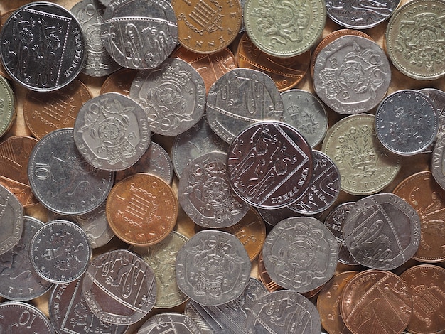 Zdjęcie monety funtowe, wielka brytania