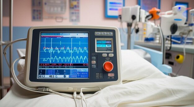 Zdjęcie monitor ciśnienia w szpitalu zbliżenie monitoru ciśnienia pomiar ciśnienia we szpitalu