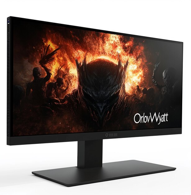 Monitor z napisem "hornby" na nim.