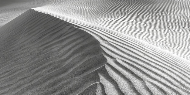Monochromatyczne tekstury wydm pustyni w minimalistycznym krajobrazie