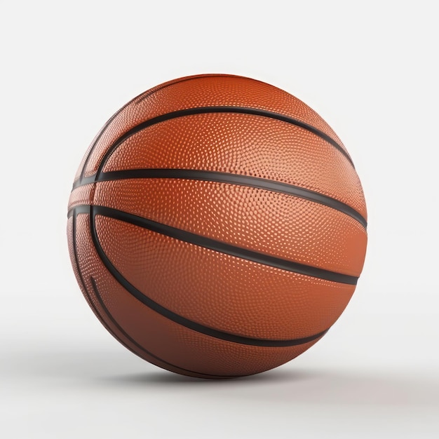 Monochromatyczny wzór białej piłki do koszykówki z czarnymi liniami, idealny do minimalistycznych projektów o tematyce sportowej AI Generative