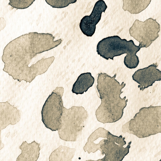 Monochrome i szare akwarele kamuflażowy projekt. Spot Tile. Leopard Skin Print. Ręcznie narysowana powierzchnia safari. Leopard Abstract Texture. Animal Camouflage Background. Duży afrykański tło.
