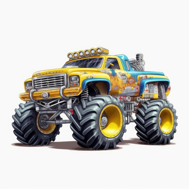 Monster Truck na białym tle