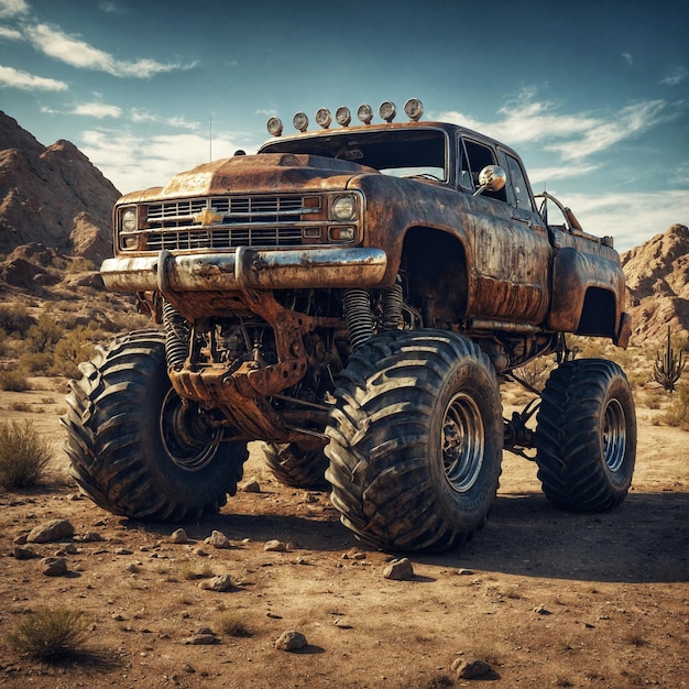 Monster truck w stylu steampunk