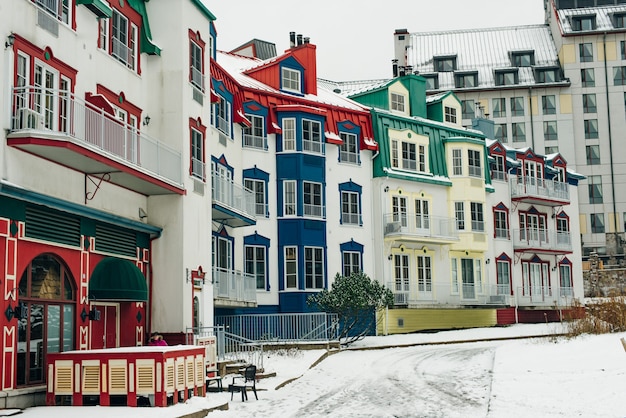 Mont-tremblant, Qc, Kanada - Luty 2020 Wioska Mont-tremblant Zimą.