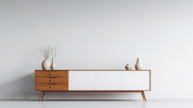 Moody Credenza Nowoczesna gra cieni na białym tle