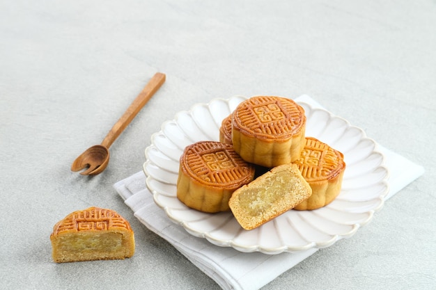 Moon Cake, Tradycyjna Chińska Przekąska Popularna Podczas Jesiennego Festiwalu.