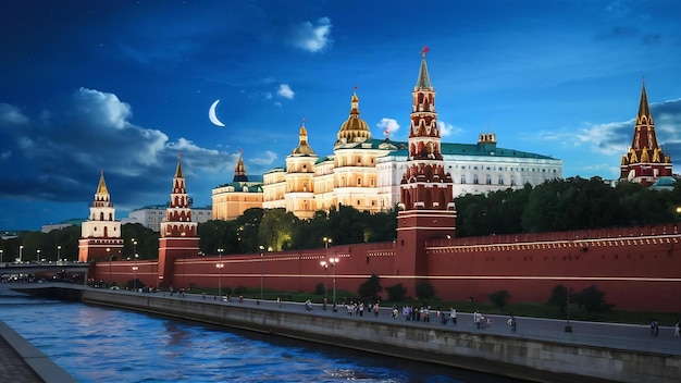 Moskiewski Kreml w letnią noc