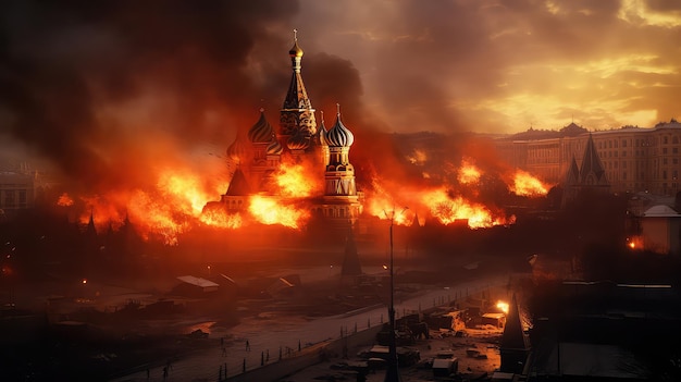 Moskwa płonąca wybuch ognia