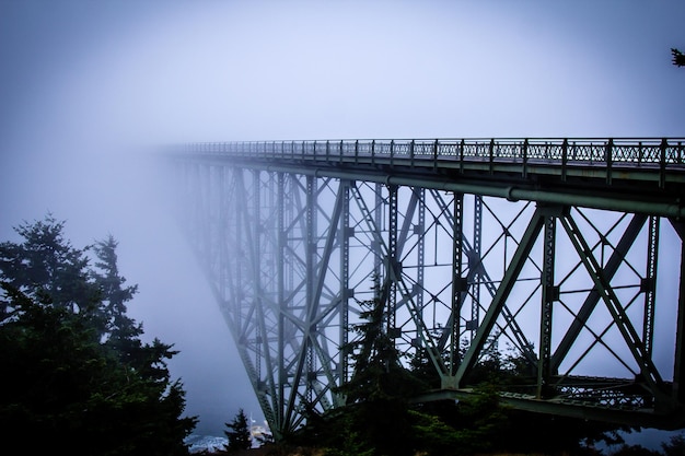 Zdjęcie most deception pass w mglistą pogodę