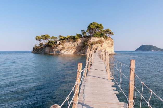 Most na wyspę Cameo Zakynthos w Grecji