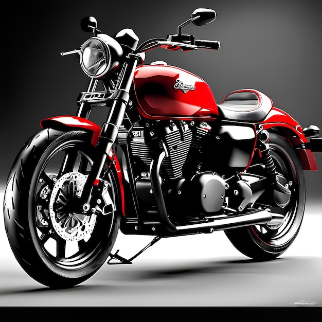 Motocykl na czarnym tle Ilustracja 3D Renderowanie 3D