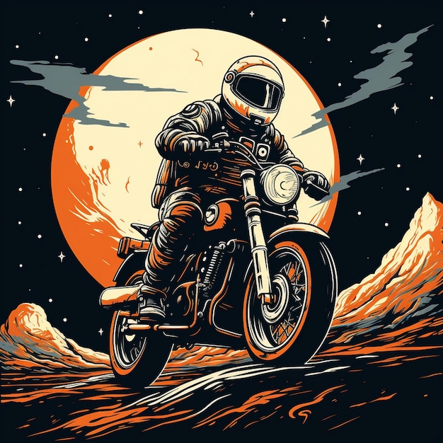 motocykl z gwiazdą i mężczyzną z tyłu.