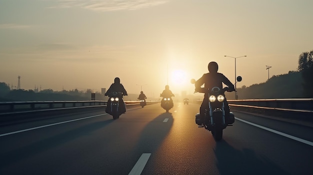 Motocykliści na autostradzie Generative AI