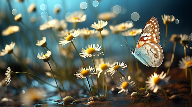 motyl i kwiat HD 8K tapeta Obraz fotograficzny