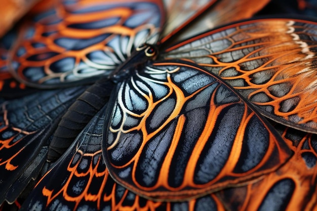 Zdjęcie motyl jest pomarańczowy i czarny z pomarańczowymi oznakami.