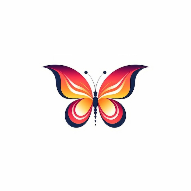 Motyl Logo Sylwetki Na Białym Tle