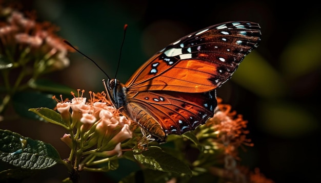 Motyl Monarch pokazuje kruchość pośród naturalnego piękna generowanego przez sztuczną inteligencję