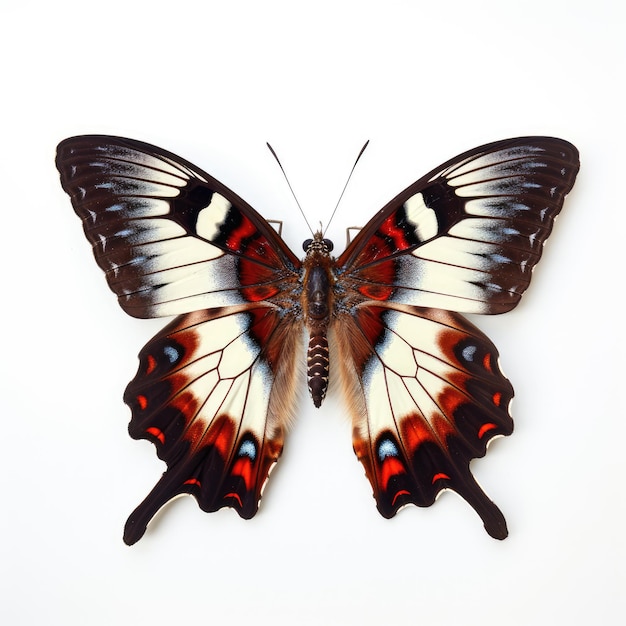 Motyl na białym tle wygenerowany przez sztuczną inteligencję