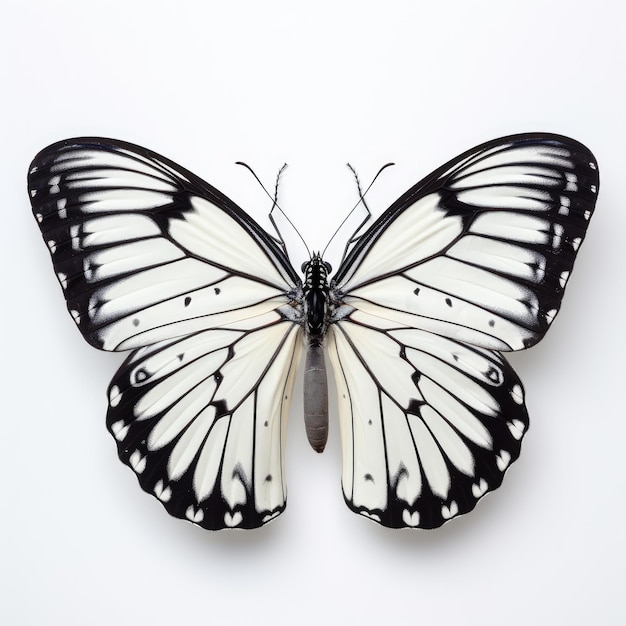 Motyl na białym tle wygenerowany przez sztuczną inteligencję